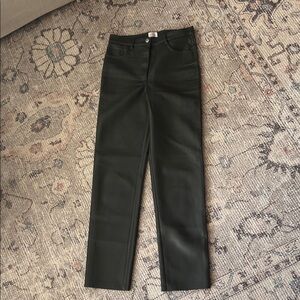 Aritzia Vegan Grey Leather Pants